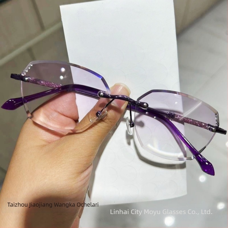 Ochelari de citit fără ramă, cu protecție împotriva luminii albastre pentru vedere de aproape și departe, lentile din policarbonat, ramă din metal, potriviți pentru fața pătrată