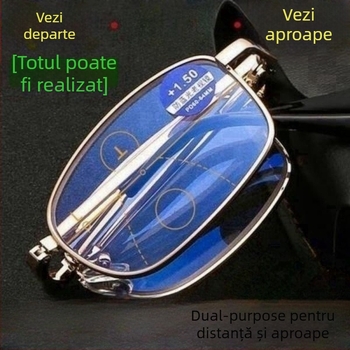 Ochelari pliabili pentru prezbiopie pentru bărbați și femei, cu dioptrii reglabilă pentru vedere aproape și departe, stil modern, portabili