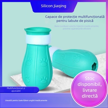 Pantofi pentru pisici din silicon pentru protecția împotriva zgârieturilor și îngrijirea labuțelor, încălțăminte pentru baie (Material: Silicon; Stil: Casual; Destinația: General; Categorie produsului: Încălțăminte)