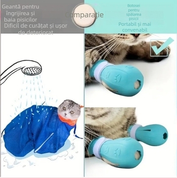 Pantofi pentru pisici din silicon pentru protecția împotriva zgârieturilor și îngrijirea labuțelor, încălțăminte pentru baie (Material: Silicon; Stil: Casual; Destinația: General; Categorie produsului: Încălțăminte)