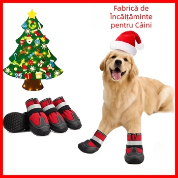 Pantofi pentru câini din cauciuc, impermeabili, antiderapante, călduroși și rezistenți la uzură – stil casual