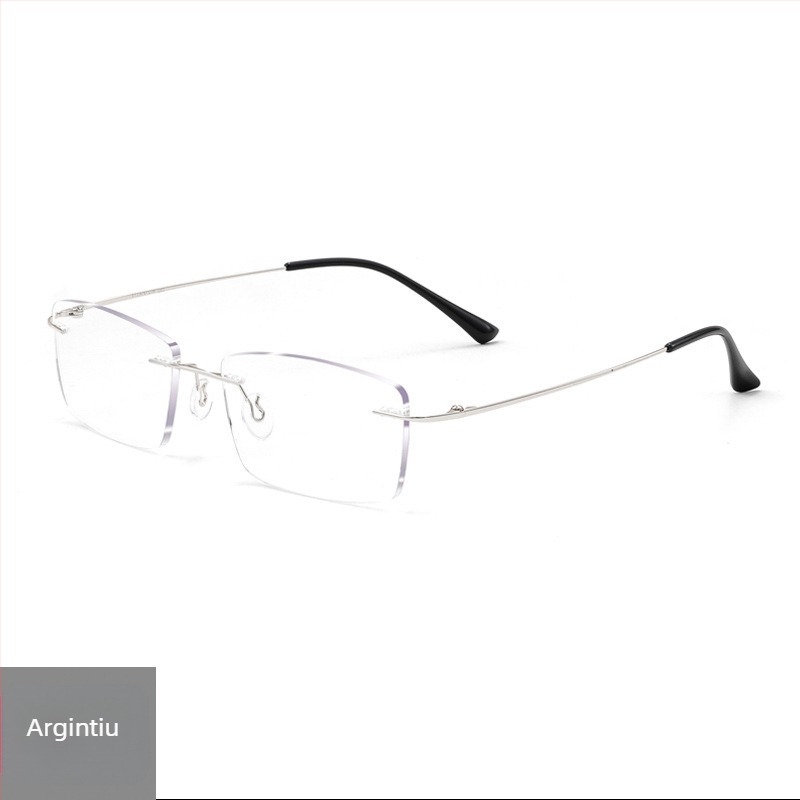 Ochelari de lectura fara rama, lentile PC, protectie impotriva luminii albastre, stil retro poligonal, model K03L