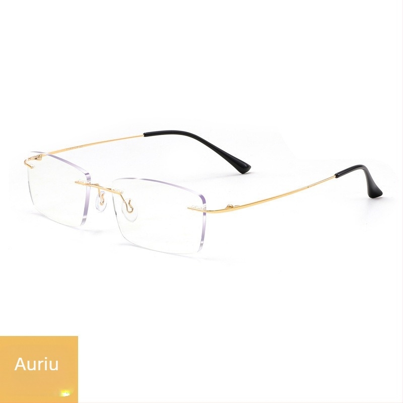 Ochelari de lectura fara rama, lentile PC, protectie impotriva luminii albastre, stil retro poligonal, model K03L