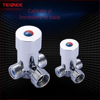 Ventil de reglare a temperaturii apei din cupru – accesorii pentru robinet cu senzor, brand TEGREE, reglare apă caldă și rece, platinare, stil modern minimalist