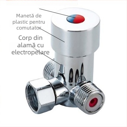 Ventil de reglare a temperaturii apei din cupru – accesorii pentru robinet cu senzor, brand TEGREE, reglare apă caldă și rece, platinare, stil modern minimalist