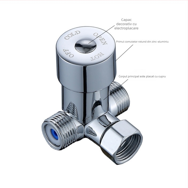 Ventil de reglare a temperaturii apei din cupru – accesorii pentru robinet cu senzor, brand TEGREE, reglare apă caldă și rece, platinare, stil modern minimalist