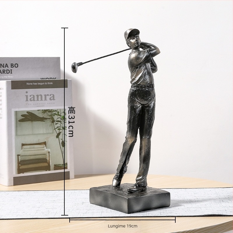 Statuetă din rășină cu figuri de fotbal și baschet pentru decor de birou, stil modern minimalist