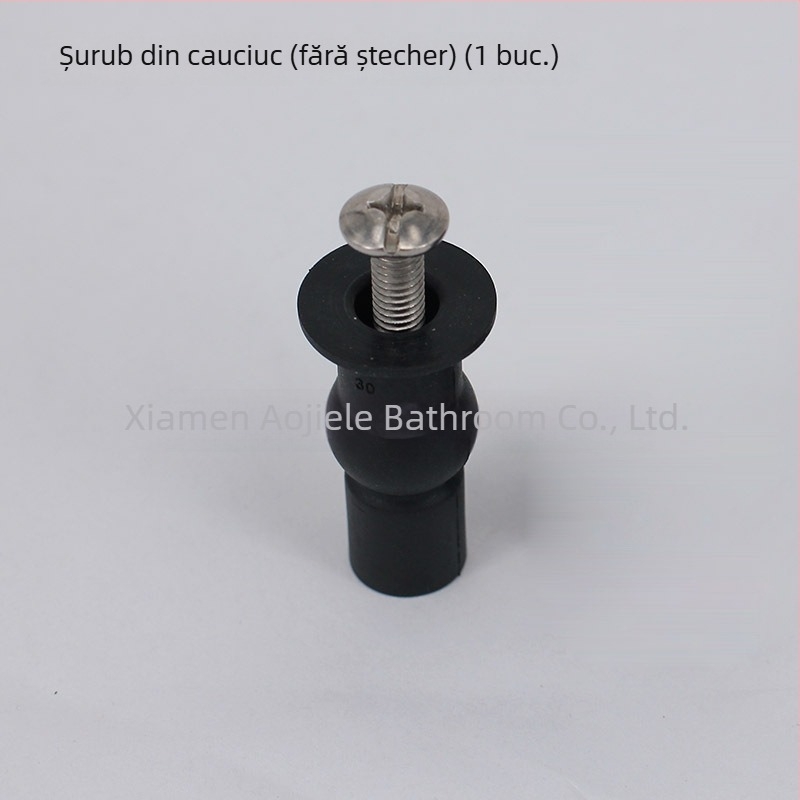 Șurub de fixare capac WC - oțel inoxidabil 304 + cauciuc, M6, montaj manual, stil modern minimalist