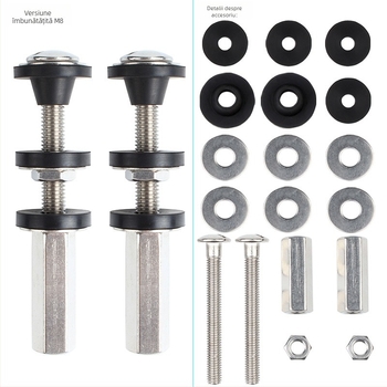 Șurub de conectare a rezervorului de toaletă cu garnitură din cauciuc – oțel inoxidabil 304, montaj manual