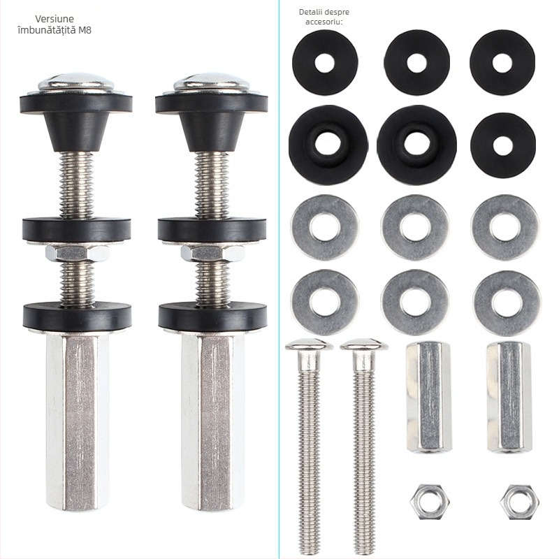 Șurub de conectare a rezervorului de toaletă cu garnitură din cauciuc – oțel inoxidabil 304, montaj manual