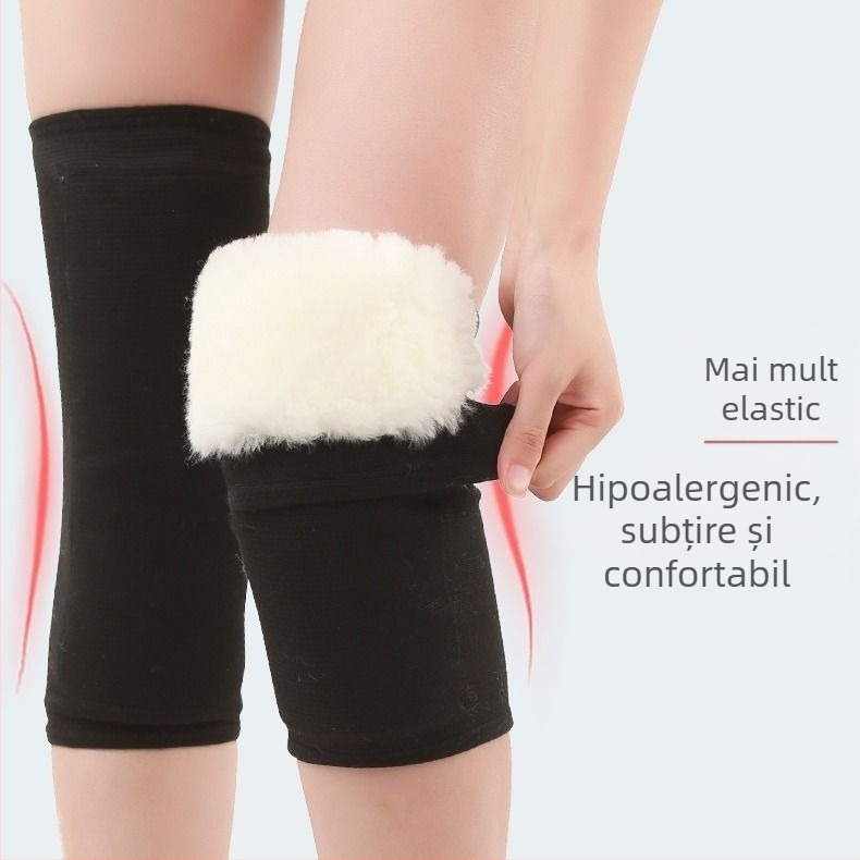 Genunchiere din lână, lungite, pentru adulți, ciclism outdoor iarna