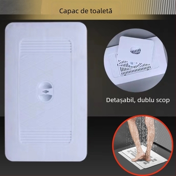 Capac ABS pentru toaletă de tip squat Mojia, stil modern minimalist, model 15, distanța dintre găuri standardă