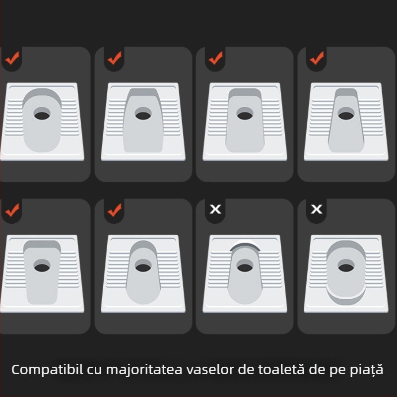 Capac ABS pentru toaletă de tip squat Mojia, stil modern minimalist, model 15, distanța dintre găuri standardă