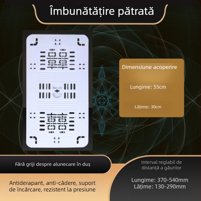 Capac ABS pentru toaletă de tip squat Mojia, stil modern minimalist, model 15, distanța dintre găuri standardă