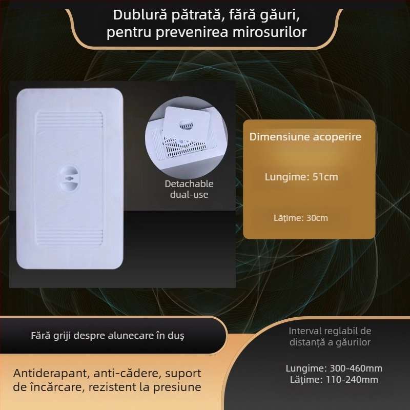 Capac ABS pentru toaletă de tip squat Mojia, stil modern minimalist, model 15, distanța dintre găuri standardă