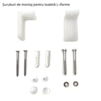 Accesorii montaj toaletă - șuruburi de fixare în formă L și 7, PP plastic, fixare prin blocare, stil modern minimalist