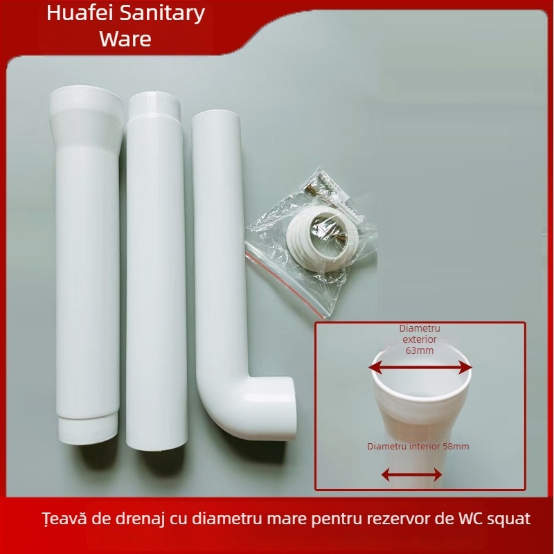 Tub drenaj pentru toaletă de tip squat – material PP, marcă Huafei, utilizare en gros, stil modern simplu