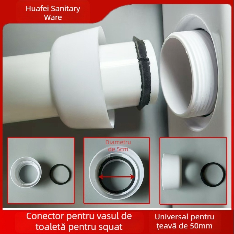 Tub drenaj pentru toaletă de tip squat – material PP, marcă Huafei, utilizare en gros, stil modern simplu