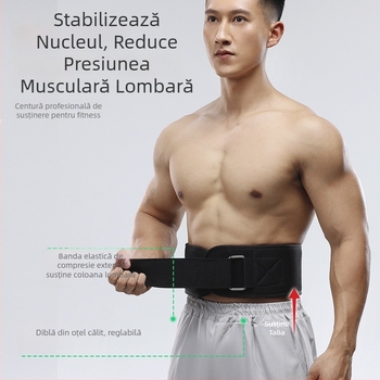 Centură de talie protecție sport, lată, respirabilă, unisex, pentru genuflexiuni, ridicări de greutăți și tracțiuni