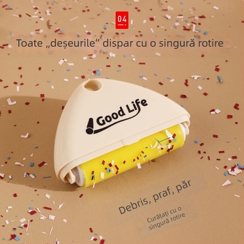 Rulou reutilizabil pentru părul de animale de companie, lavabil, cu cap rotund, ABS, potrivit pentru câini mici