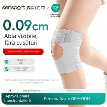 Manșon subțire pentru genunchi – deschis și respirabil, ușor pentru alergare, baschet și badminton; materiale: Spandex/Nylon; pentru adulți; greutate ≤100 g