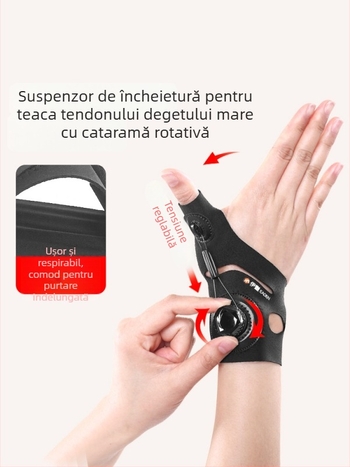 Protecție pentru încheietură cu rotire a degetului mare — suport pentru tendon și protecție a încheieturii, material nylon/spandex cu Velcro, set de 10