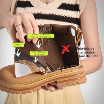 Botine Martin din velur natural de vițel, talpă din cauciuc vulcanizat, impermeabile, guler scurt