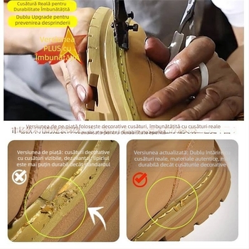 Botine Martin din velur natural de vițel, talpă din cauciuc vulcanizat, impermeabile, guler scurt