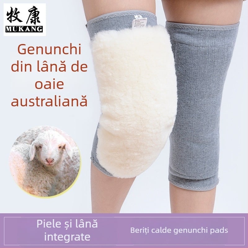 Genunchiere din lână, corp din bumbac-elastan, lungime extinsă, protecție pentru genunchi, pentru alpinism și utilizare generală