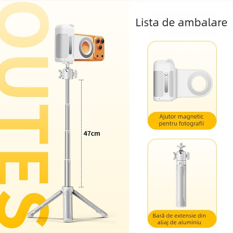 Shuotu selfie stick din aliaj cu telecomandă Bluetooth, stil universal