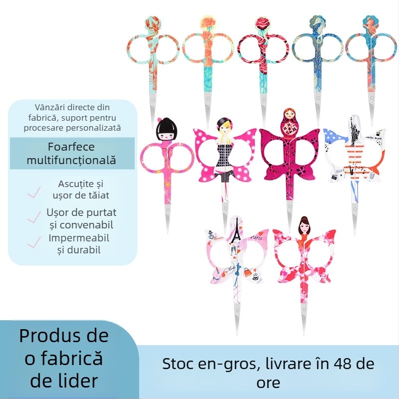 Beijue foarfecă de machiaj din oțel inoxidabil, origine Yangjiang, pentru tăierea părului nazal, a bărbii, a sprâncenelor și a părului