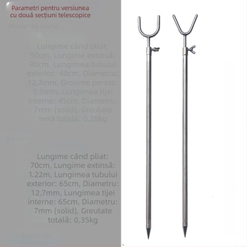 Suport pentru undițe de pescuit, ușor, retractabil, cu bază de sol, pentru undițe marine și aruncări lungi