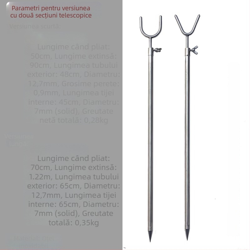 Suport pentru undițe de pescuit, ușor, retractabil, cu bază de sol, pentru undițe marine și aruncări lungi