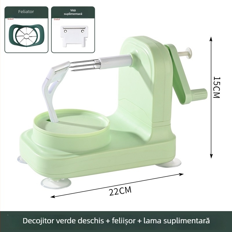 Curățător automat de mere - acționat manual, multifuncțional, construcție din ABS+PP+ Oțel inoxidabil, imprimare logo disponibilă, lansare în 2025