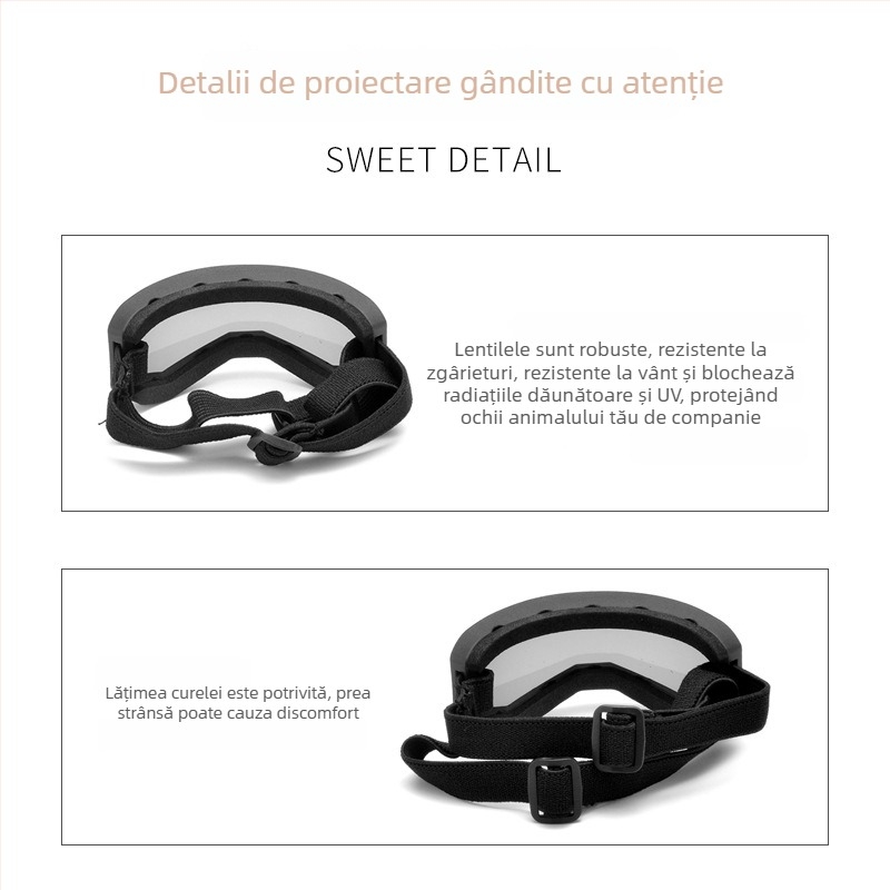 Ochelari pentru câini An Luo Er TPU – protecție oculară, impermeabili, rezistenți la uzură, model 3042