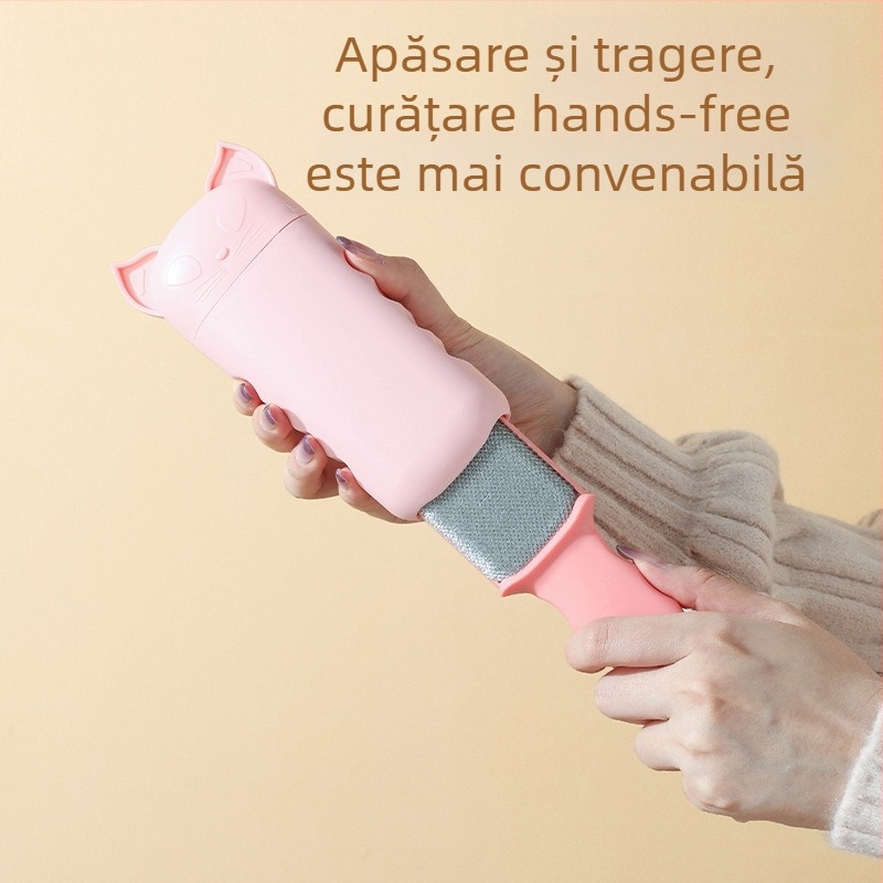 Perie electrostatică pentru păr, cu design pisică, pentru haine și blană de animale de companie
