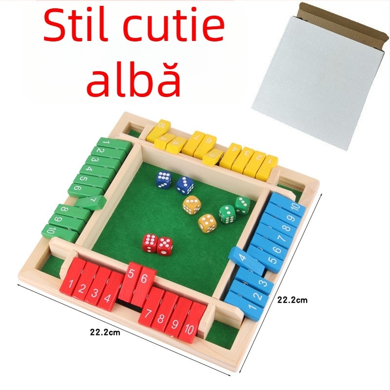 Joc din lemn pentru băut cu cărți cu patru fețe, destinat folosirii în interior — familie și prieteni, ambalaj blister, vârstă 15–35