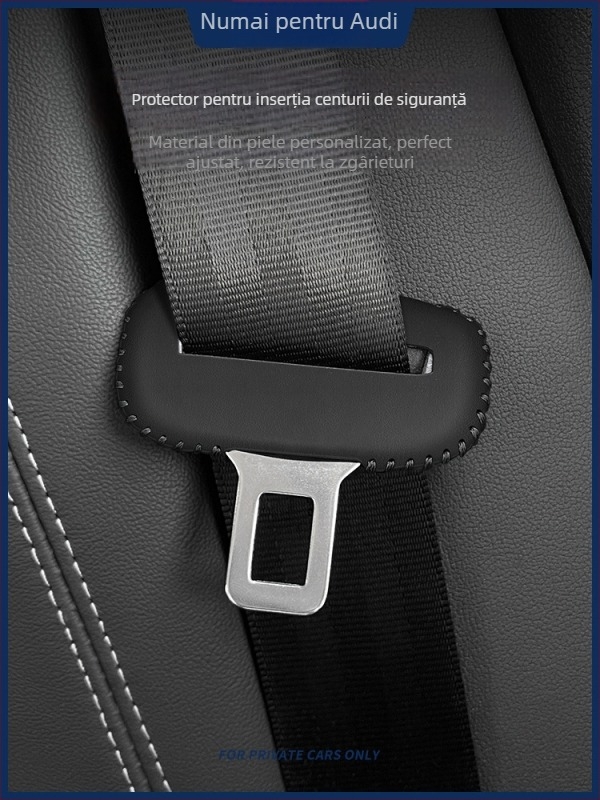 Net Fox capac de protecție a centurii pentru Audi A4L A6L Q5L A7 Q3 A3L Q2L – piele Nappa antibacteriană, logo imprimat, personalizare disponibilă