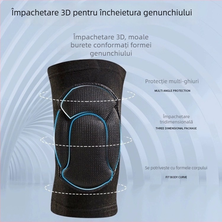 Genunchiere cu burete anti-coliziune, design carapace, pentru volei și patinaj cu role