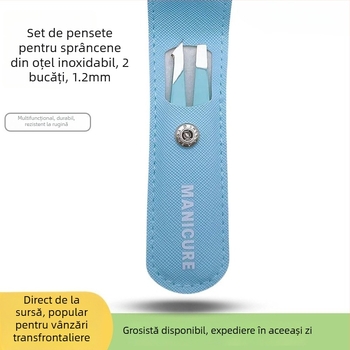 Woneng Clește pentru sprânene – set de 4 piese, oțel inoxidabil, cod WN789