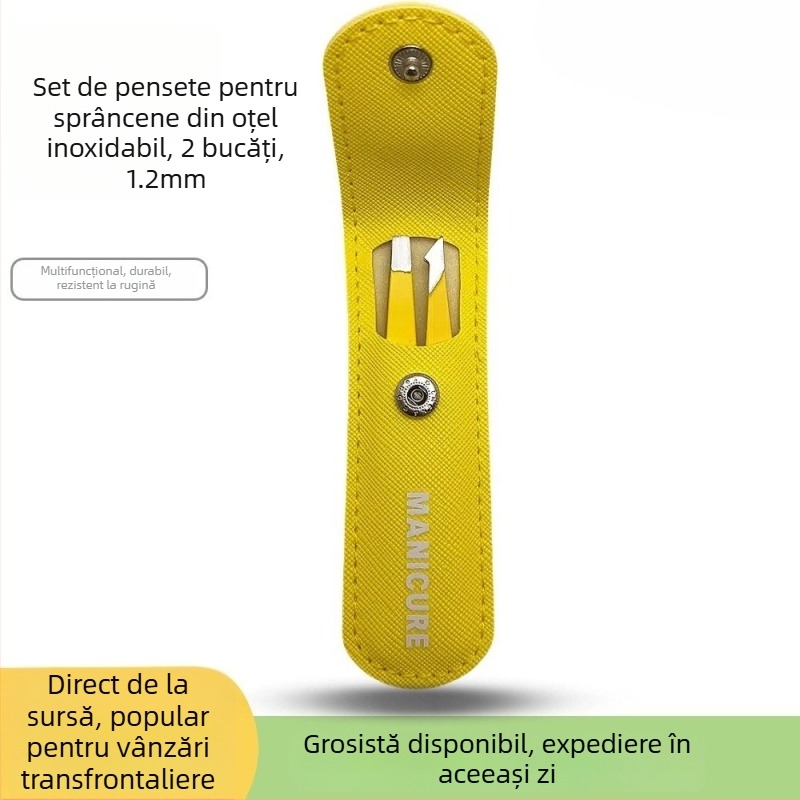 Woneng Clește pentru sprânene – set de 4 piese, oțel inoxidabil, cod WN789