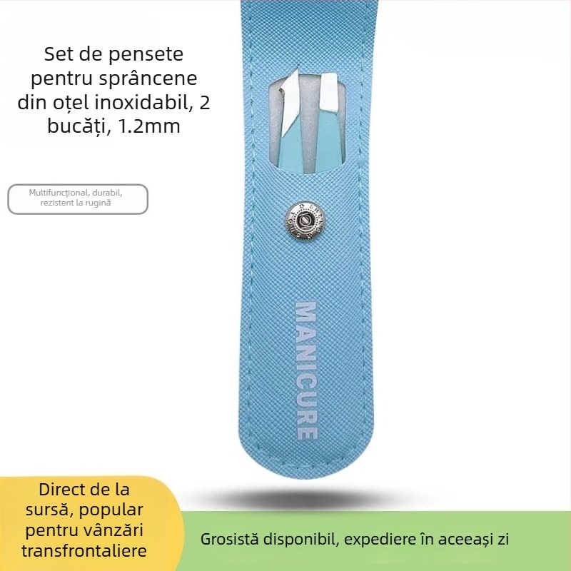Woneng Clește pentru sprânene – set de 4 piese, oțel inoxidabil, cod WN789