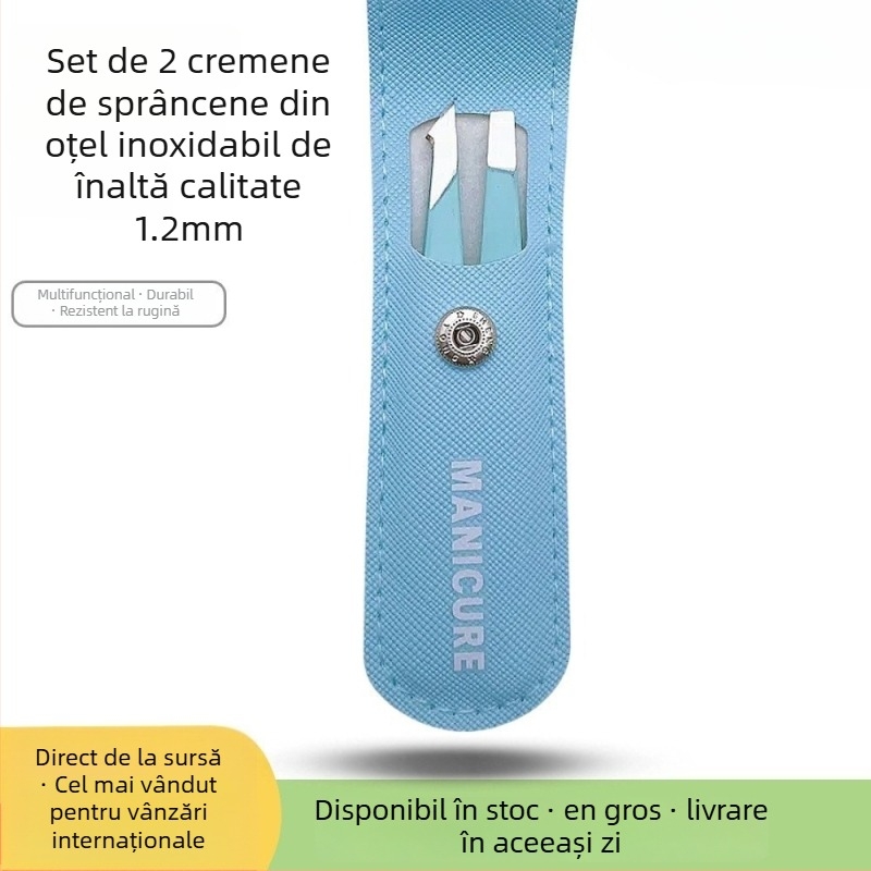 Woneng Clește pentru sprânene – set de 4 piese, oțel inoxidabil, cod WN789