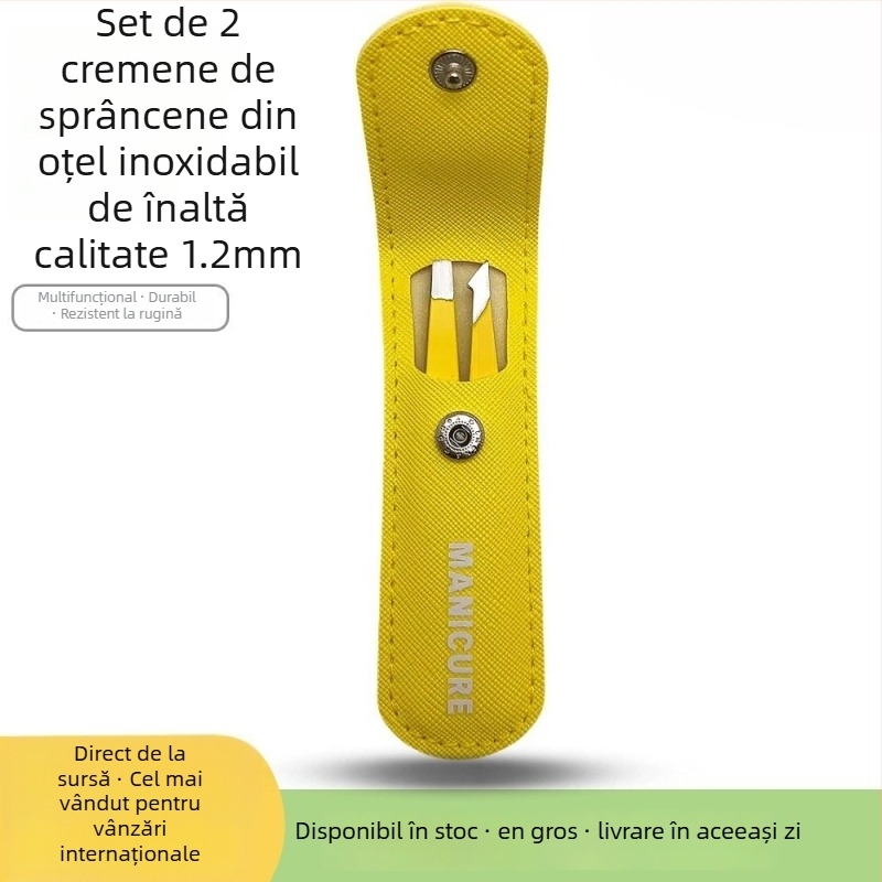 Woneng Clește pentru sprânene – set de 4 piese, oțel inoxidabil, cod WN789