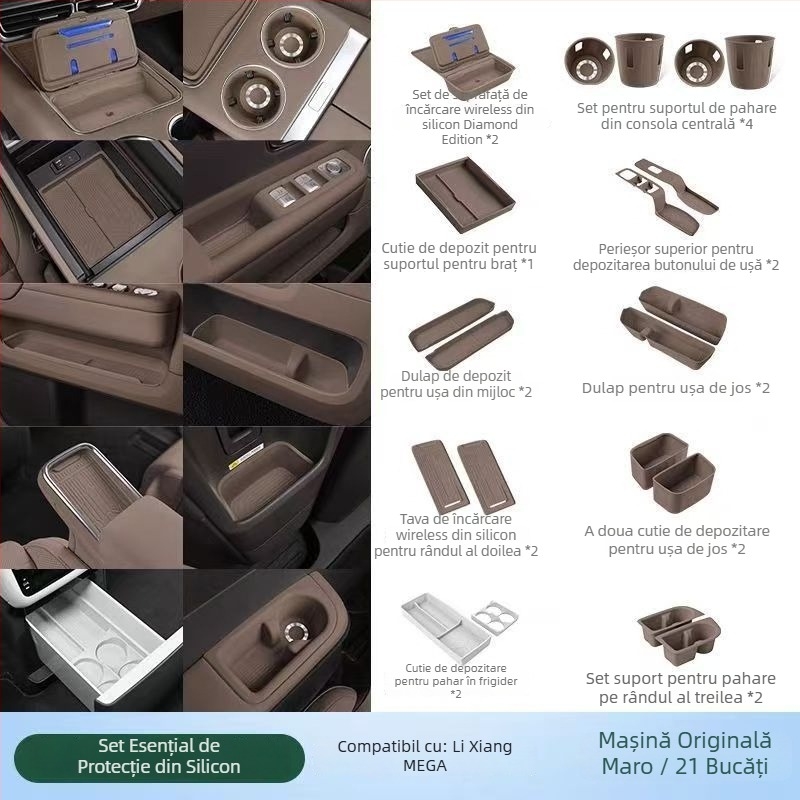 Set covorașe din silicon pentru interiorul mașinii – model Ideal Mega Home/Ultra, material silicon, fără prelucrare sau personalizare, potrivit ca premiu promoțional sau cadou de afaceri