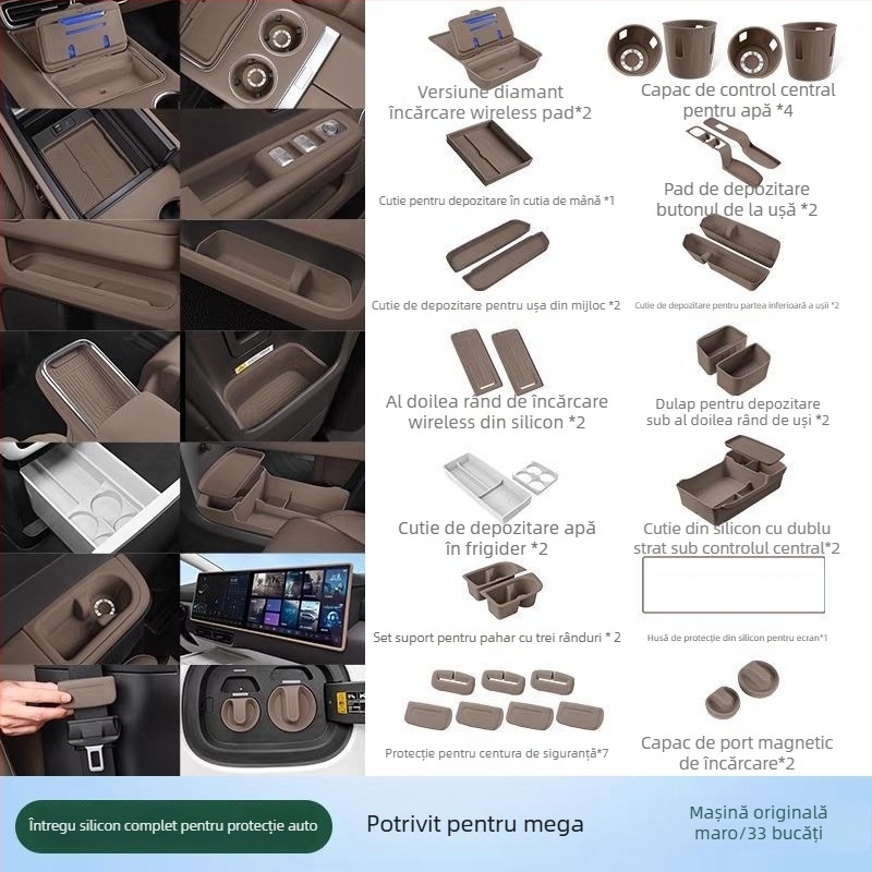 Set covorașe din silicon pentru interiorul mașinii – model Ideal Mega Home/Ultra, material silicon, fără prelucrare sau personalizare, potrivit ca premiu promoțional sau cadou de afaceri