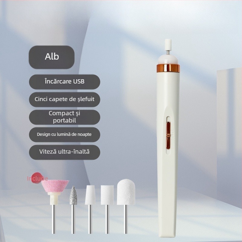 Freza electrică pentru unghii pentru manichiură și pedicure – lustruire, exfoliere și îndepărtarea pielii moarte; Material: plastic; Categorie: unelte de polizare a unghiilor; Brand: How Cute; Conținut net: 70.5
