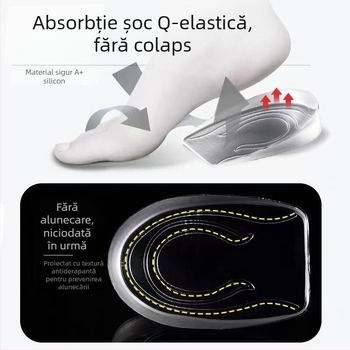 Talpă GEL pentru încălțăminte, partea din spate crește înălțimea, absorbție a șocurilor, unisex adulți, potrivită pentru pantofi sport, piele, casual și din țesături