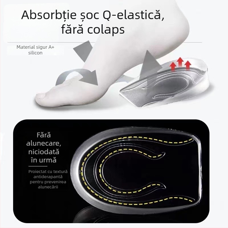 Talpă GEL pentru încălțăminte, partea din spate crește înălțimea, absorbție a șocurilor, unisex adulți, potrivită pentru pantofi sport, piele, casual și din țesături