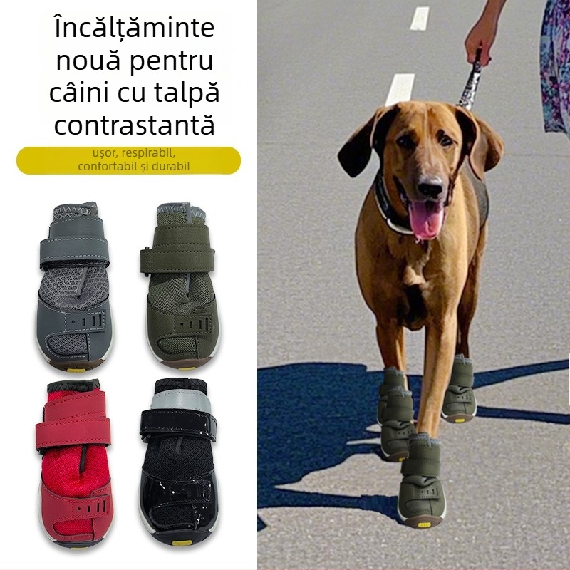 Pantofi de câine pentru activități în aer liber – din cauciuc, impermeabili, anti-alunecare, rezistenți la uzură